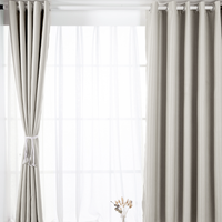 竹月阁 zygCPCL 全遮光窗帘 米白 1.1*1.5m-1.6*1.5m 2片装 经典款