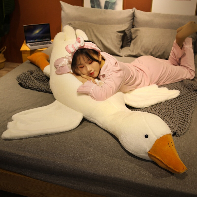 贝莉蒂 大白鹅玩偶抱枕 白色 1.3米