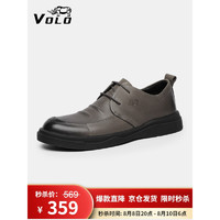 VOLO 犀牛（VOLO）男鞋商务休闲鞋男士皮鞋正装舒适鞋子男 灰色