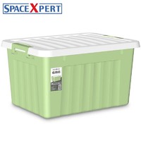 SPACEXPERT 空间专家 加厚塑料收纳箱 20L绿色单只 衣服被子整理箱储物箱儿童玩具收纳盒搬家箱打包箱子