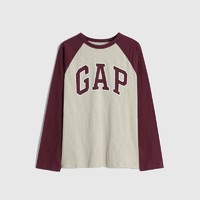 88VIP：Gap 盖璞 儿童LOGO纯棉插肩袖长袖T恤