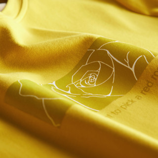 dme 德玛纳 女士圆领短袖T恤 5362D0120106A 黄色 S