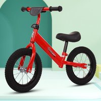 XBEIER 12寸 14寸 儿童平衡车滑步车2-3-6岁宝宝无脚踏溜溜车滑行车学步双轮自行车 天蓝发泡轮