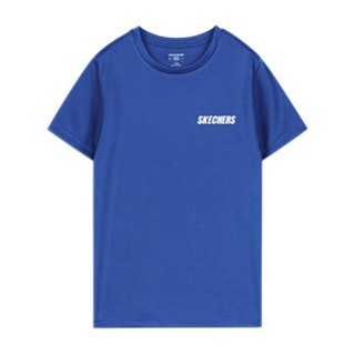SKECHERS 斯凯奇 KNITSHORTSLEEVETEE 儿童T恤 L220K056/002U 航海蓝 160cm