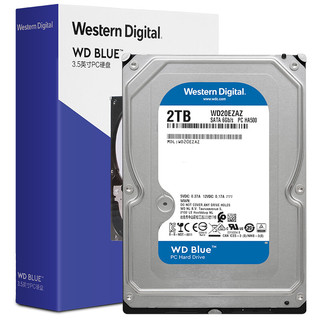 Western Digital 西部数据 蓝盘系列 3.5英寸 台式机硬盘 2TB (SMR、5400rpm、256MB) WD20EZAZ