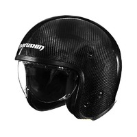 MARUSHIN 马鲁申 复古哈雷摩托车半覆式头盔L10 黑色碳纤维