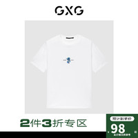 GXG [牙刷绣]22年夏季时尚植物花卉短袖T恤男