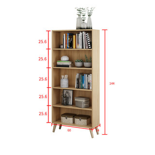 PULATA 普拉塔 DT3250105 北欧简约书架 原木色 五层