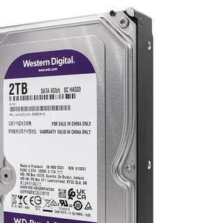 Western Digital 西部数据 紫盘系列 3.5英寸 监控级硬盘（CMR、5400rpm、256MB）