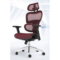 恒林 开普勒电脑椅 黑框红网+3D扶手+铝合金脚