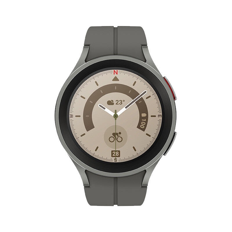 SAMSUNG 三星 Galaxy Watch5 Pro 智能手表 45mm 灰色钛合金表壳 钛度灰运动表带（GPS、血氧）