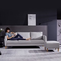 8H 沙发  Panda零压力舒适组合沙发B1CS 简约现代科技布小户型客厅家具 冰川灰 单人位