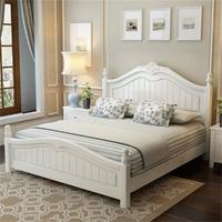 曼情 美式全实木1.8米双人美式高箱储物白色欧式现代简约橡木主卧婚床