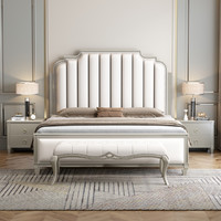 宜木鼎居 美式床现代简约实木床1.8米双人主卧婚床1.5米欧式软靠储物轻奢床