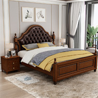 曼情 实木床美式床2米双人床轻奢主卧床现代简约欧式公主床卧室婚床