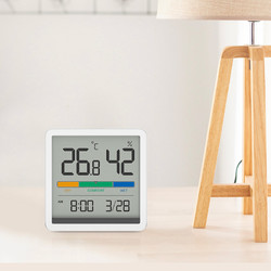 MI 小米 米物静享温湿度时钟电子家用卧室婴儿房数显精准室温温度计