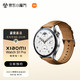 MI 小米 Xiaomi Watch S1 Pro 银色不锈钢表壳（真皮棕色表带）