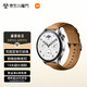 MI 小米 Watch S1 Pro 智能手表 1.47英寸 银色不锈钢表壳 棕色真皮表带 (北斗、GPS、血氧)