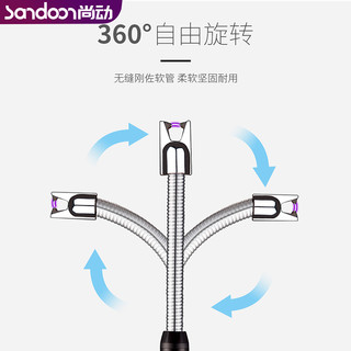 尚动 脉冲点火器煤气灶打火机长手柄点火枪防风厨房拔罐电子燃气灶耐用 ★充电款★不含充电线-亚黑