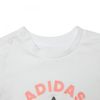 adidas 阿迪达斯 IN F TEE SHO SE 女童短袖套装 GP0360 白/粉 92cm