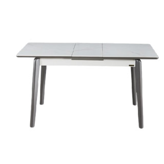QuanU 全友 DW1081 岩板餐桌+餐椅A*2+餐椅B*2 灰白色