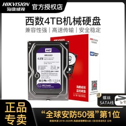 HIKVISION 海康威视 Western Digital 西部数据 紫盘系列 3.5英寸 监控级硬盘 (PMR、5400rpm、 64MB) WD40PURX