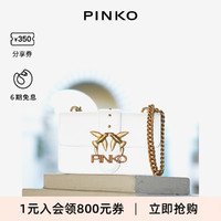 PINKO 品高 黑色犊牛皮革金属燕子徽标饰时尚女士燕子包单肩包