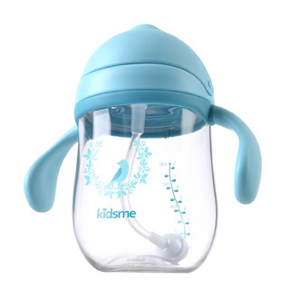 kidsme 亲亲我 906043 儿童吸管杯 240ml 蓝色