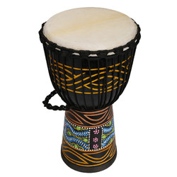 MIDWAY 美德威 非洲鼓MFD-S10 10英寸雕刻实木非洲鼓 初学入门山羊皮木手鼓