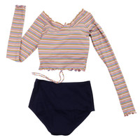 飞鱼未来 女子三角分体泳衣 FY1918-3 粉色 M