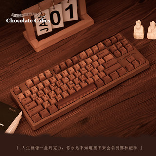 AJAZZ 黑爵 巧克力机械键盘87键104键热升华PBT键帽电竞游戏笔记本