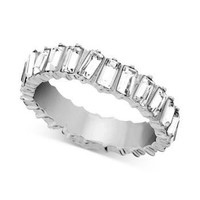Crystal Band Ring in Silver-Plate