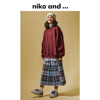 niko and...卫衣男女2022春季新款双面两穿圆领套头上衣260137 S 蓝色80
