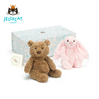 英国jellycat巴塞罗熊害羞粉色邦尼兔礼盒节日送礼安抚玩偶娃娃