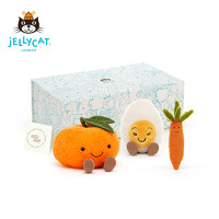 英国jELLYCAT趣味小柑橘开心水煮蛋活泼胡萝卜礼盒安抚玩偶