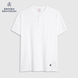 Brooks Brothers/布克兄弟男士22夏新纯色纯棉亨利领轻薄T恤