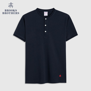 Brooks Brothers/布克兄弟男士22夏新纯色纯棉亨利领轻薄T恤