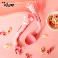 Disney 迪士尼 宝宝学吃饭训练勺子婴儿辅食弯头叉勺可弯曲儿童餐具套装