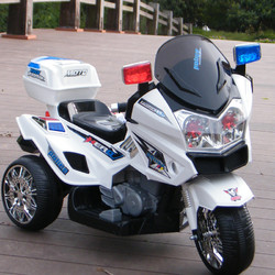 星辰皓 儿童电动车摩托车三轮车大号可坐双驱动男女宝宝可坐人玩具警察车