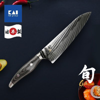 KAI 贝印 旬系列Nagare大马士革花纹钢家用 厨师刀NDC-0706（8吋）