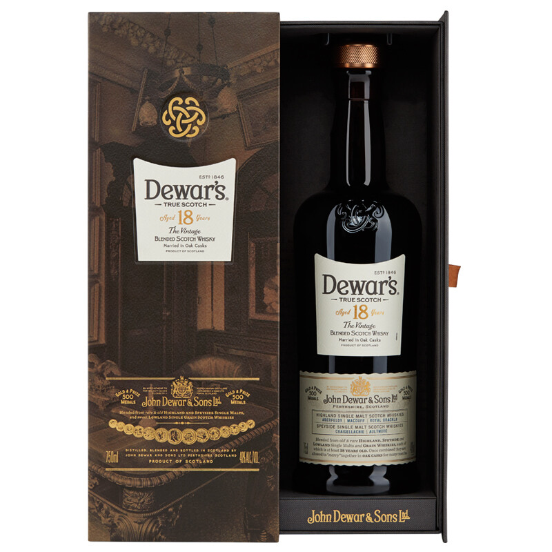 Dewar's 帝王 18年 调和 苏格兰威士忌 40%vol 750ml