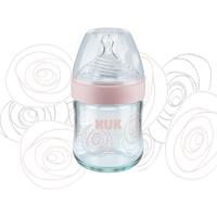 NUK 玻璃彩色奶瓶 硅胶奶嘴款 120ml 粉色玫瑰 M 0-6月