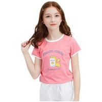 Deesha 笛莎 E12120401 女童短袖T恤 树莓粉 170cm