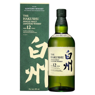 SUNTORY 三得利 白州 12年 单一麦芽 日本威士忌 40%vol 700ml