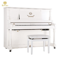 PLUS会员：Heitzman 海资曼 欧式古典立式钢琴 进口配件 125AF静音升级款 白色亮光烤漆
