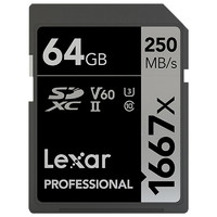 Lexar 雷克沙 1667x SDXC UHS-II U3 SD存储卡 64GB