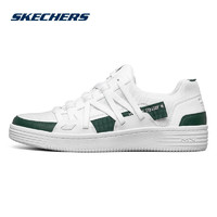 Skechers斯凯奇新品设计师款时尚低帮板鞋休闲鞋男士街拍小白鞋 白色/绿色 41