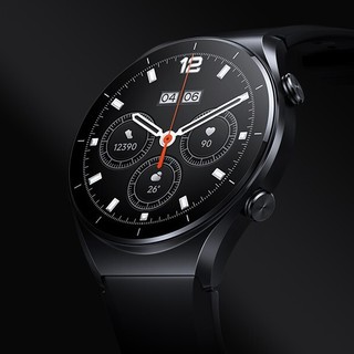 Xiaomi 小米 Watch S1 智能手表 1.43英寸 曜石黑不锈钢表壳 黑色氟橡胶表带（北斗、血压、GPS、血氧、ECG）