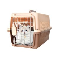 dipuer 迪普尔 宠物航空箱手提狗笼外出猫箱猫笼子便携猫包太空箱 咖啡色滑轮款建议40斤内宠物