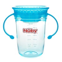 Nuby 努比 学饮杯水杯 240ml-握把tritan魔术杯--蓝色